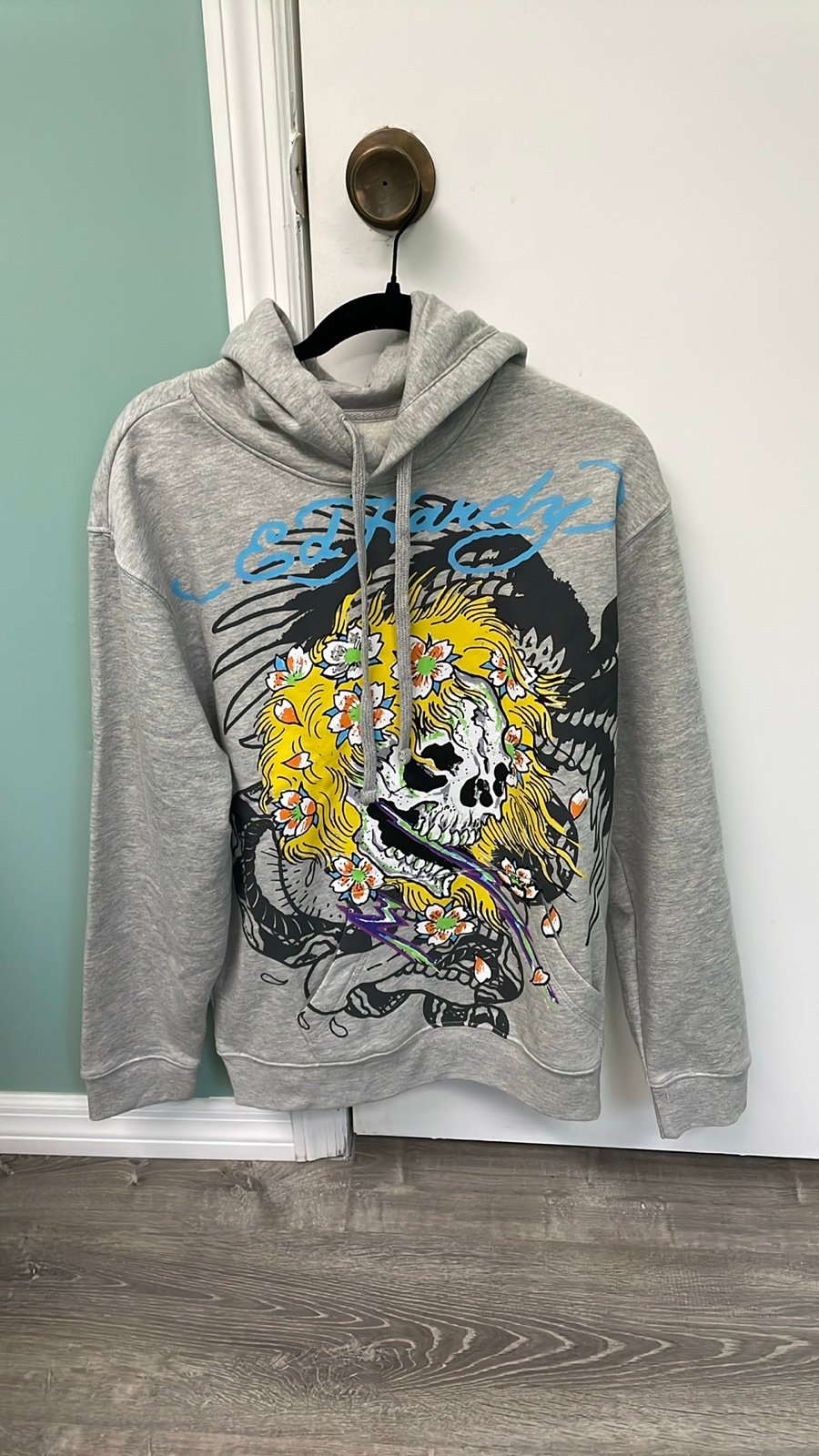 Men’s Ed Hardy skull hoodie new with tag large