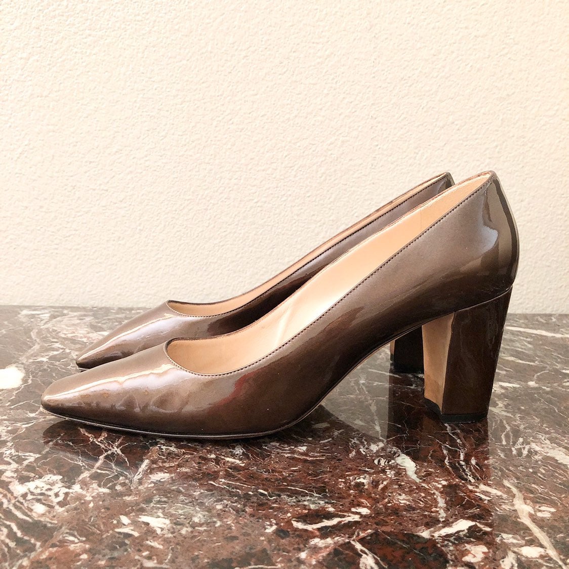MANOLO BLAHNIK Patent Square Toe Pump