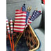 Vtg Americana Woven Basket & Patriotic Party Supplies American Flags