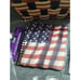 Vtg Americana Woven Basket & Patriotic Party Supplies American Flags