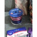 Vtg Americana Woven Basket & Patriotic Party Supplies American Flags