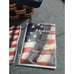 Vtg Americana Woven Basket & Patriotic Party Supplies American Flags