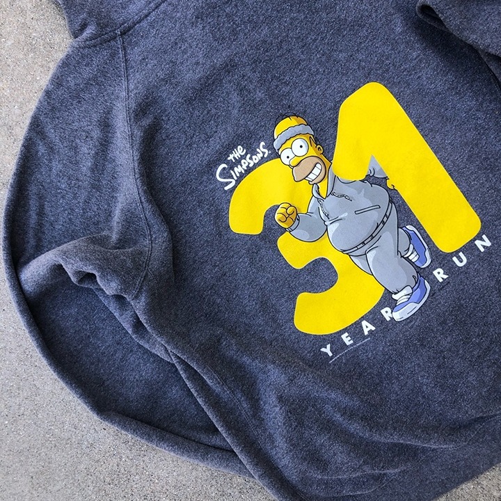 The Simpsons 2019 Cast/Crew Gift 31 Year Run Long Sleeve Gray Zip Up Hoodie L
