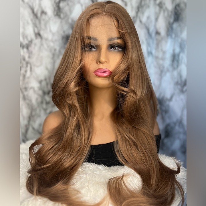 Champagne Gold Hair Wig U-Part Lace 26 Inch Champagne Gold Long Curly Wavy Wig