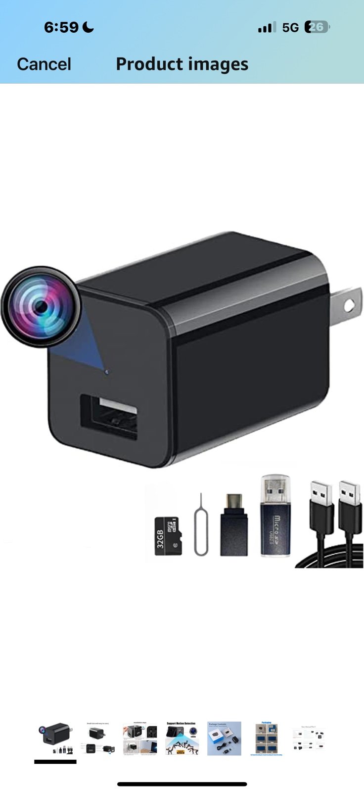 Charger Camera HD 1080P Nanny Cam Wall Outlet, Motion Detection