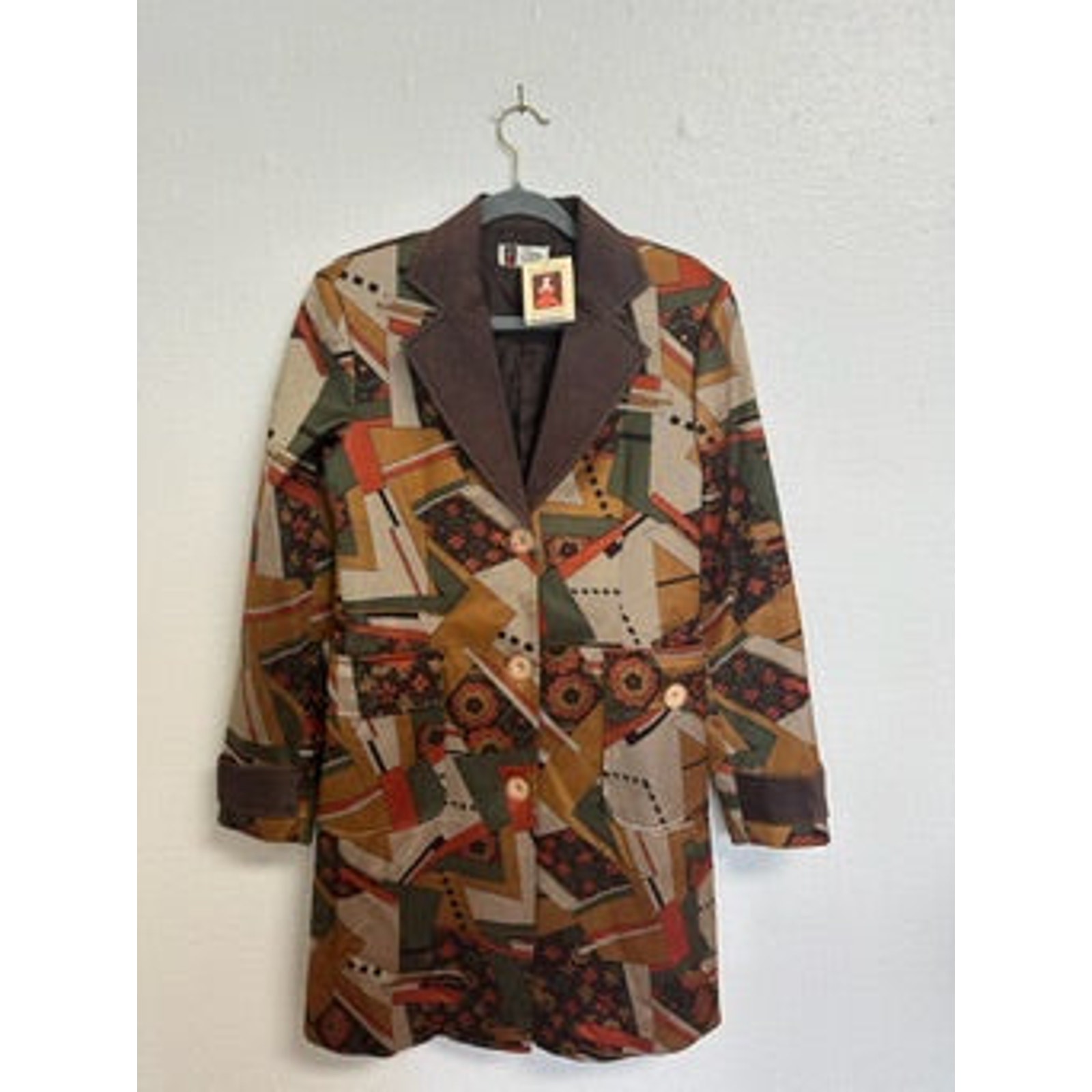 NWT Tea Designs by Michelle N. Vintage Geometric Print Blazer Coat - Size 4