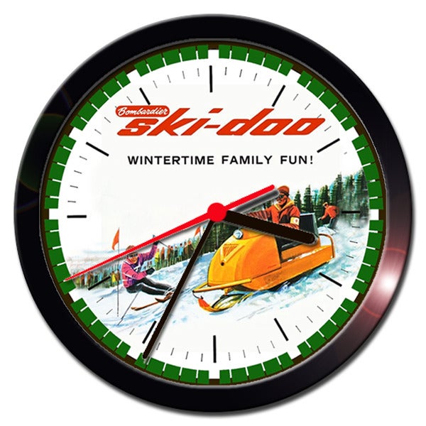 SKI-DOO SNOWMOBILE FAMILY FUN WALL CLOCK
