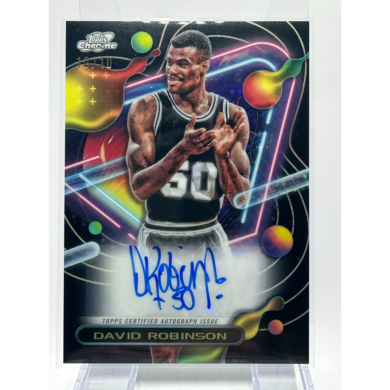 2023-24 Topps Cosmic Chrome David Robinson Black Eclipse Auto #10/10 SSP Spurs