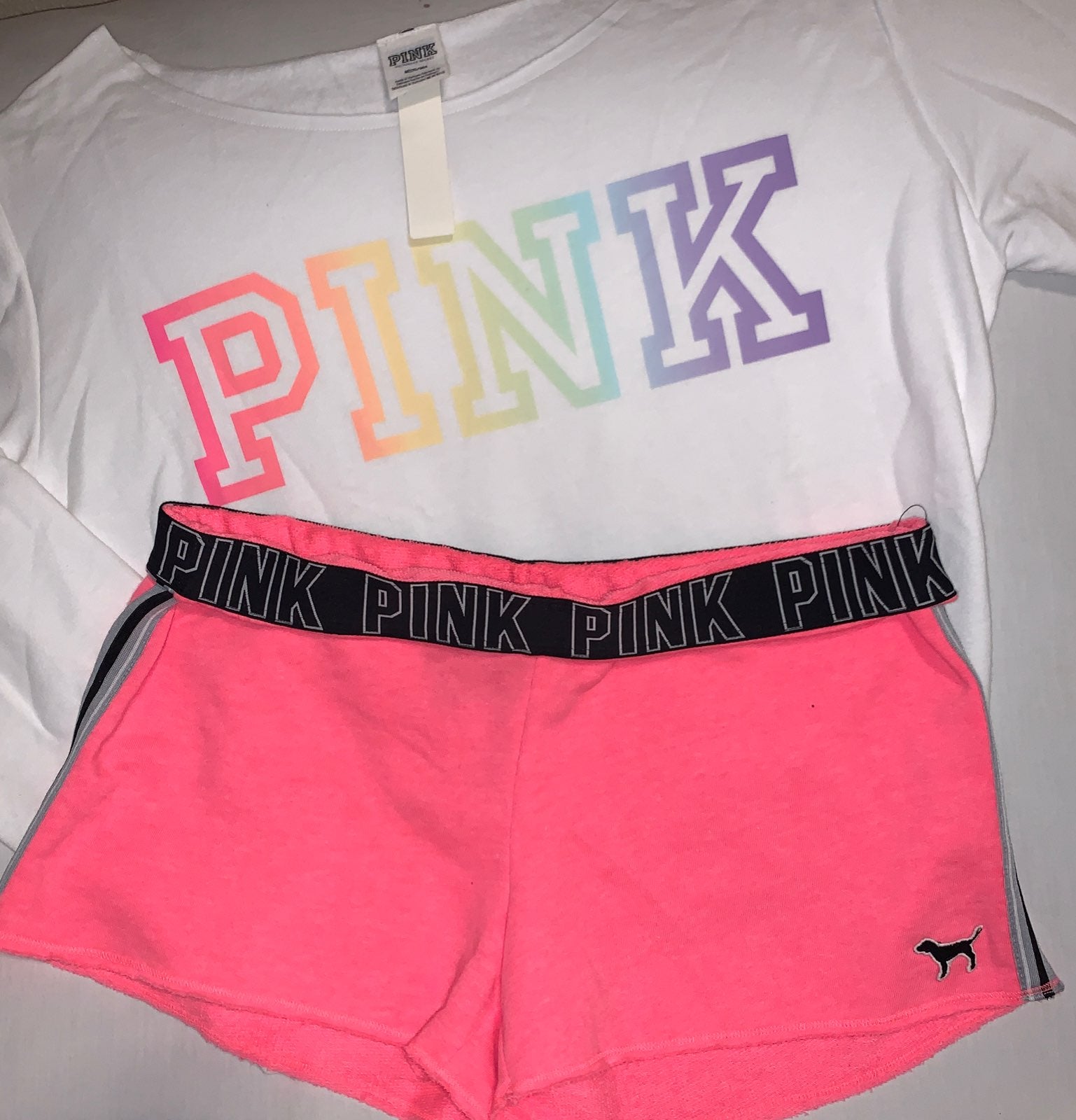 Pink M over the rainbow listing