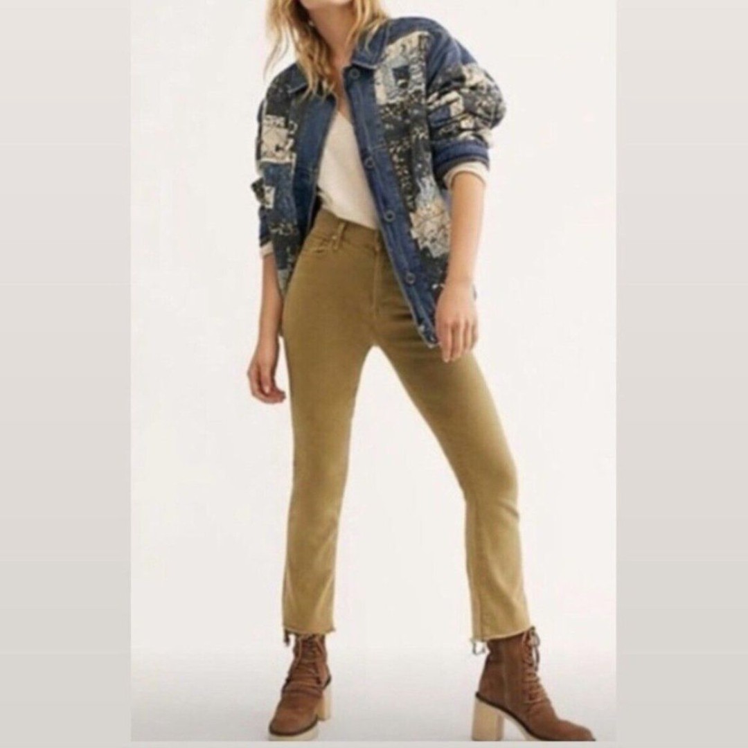 NWT MOTHER Honey The Insider Crop Step Fray Hopscotch