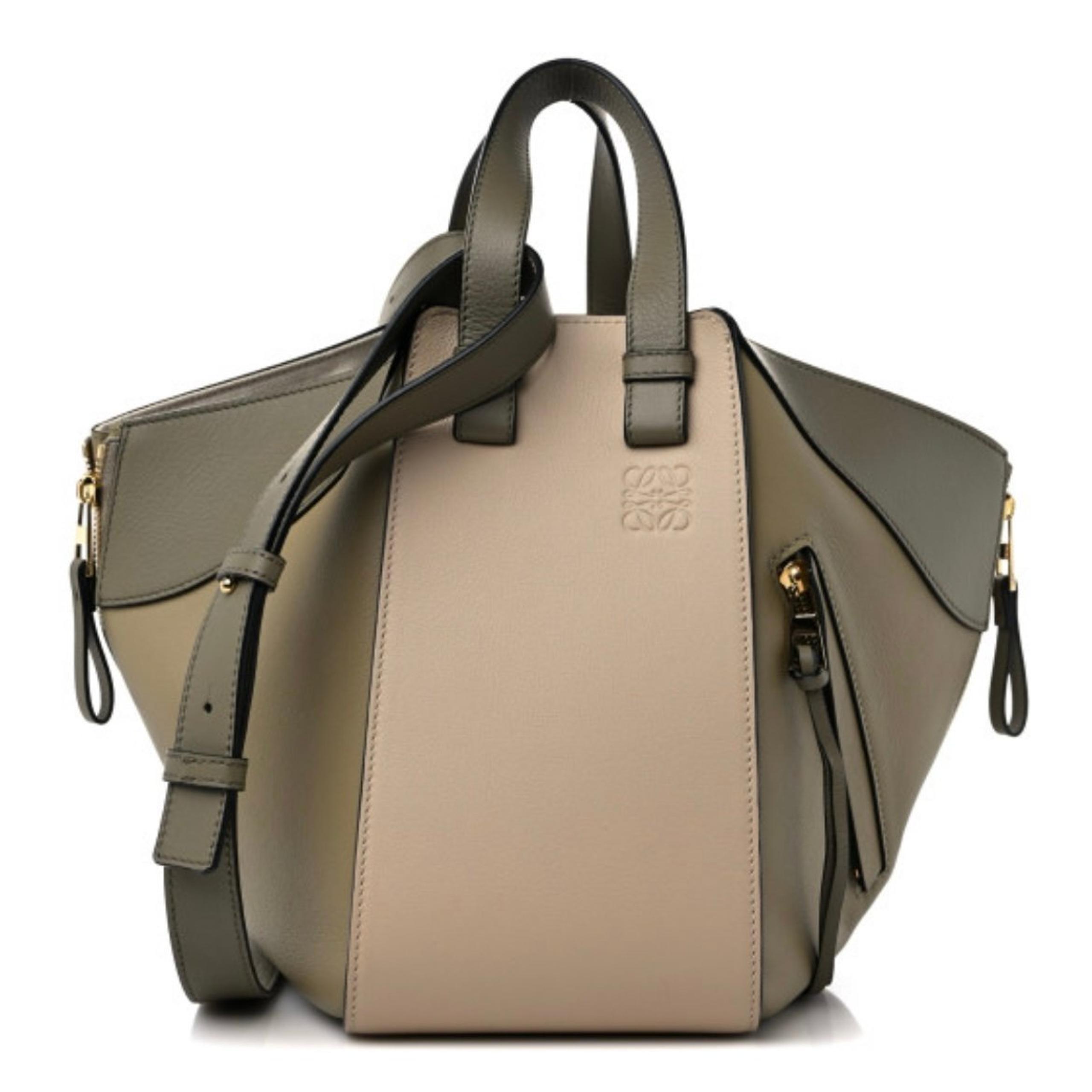 LOEWE Calfskin Small Hammock Shoulder Bag Clay Green Dusty Beige