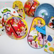 Vintage tin noisemakers New Years litho