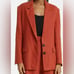 FARM RIO Pure Linen Oversized Blazer Suit Button Casual Jacket