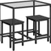 Mordern Dining Table Set, Glass Dining Room Table Set for Small Spaces, Black