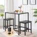 Mordern Dining Table Set, Glass Dining Room Table Set for Small Spaces, Black