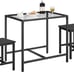 Mordern Dining Table Set, Glass Dining Room Table Set for Small Spaces, Black