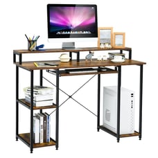 47 Computer Desk Writing Study Table w/ Keyboard Tray & Monitor Stand
