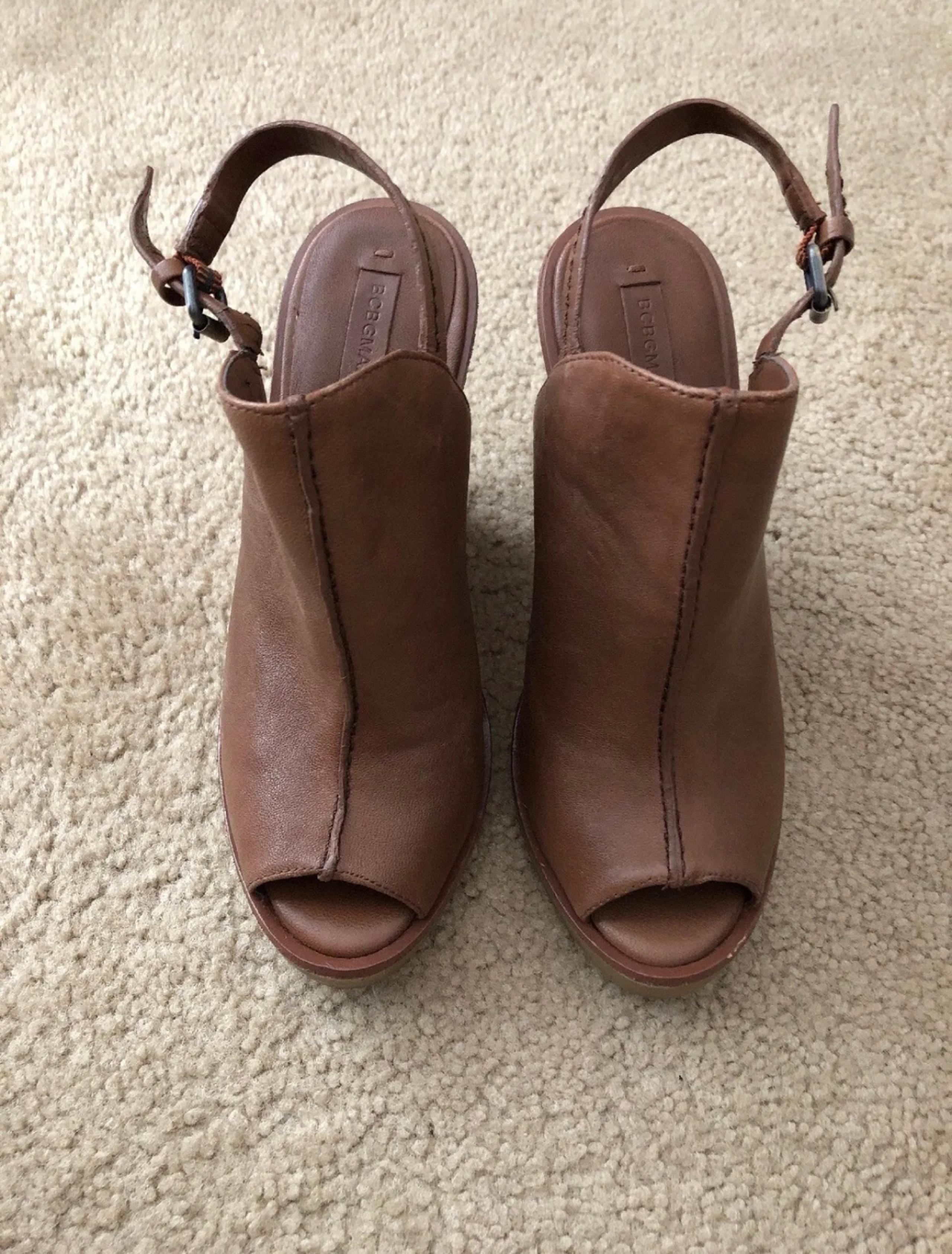BCBGMaxAzria Leather Wedges size 6