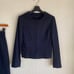 Green Label No-Collar Skirt Suit 36 W64 Dark Navy Stretch DMW