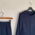 Green Label No-Collar Skirt Suit 36 W64 Dark Navy Stretch DMW