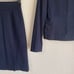 Green Label No-Collar Skirt Suit 36 W64 Dark Navy Stretch DMW
