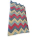 Vtg Handmade Chevron Zig Zag Crochet Knit Afghan Blanket Throw Pink Gray 44x72