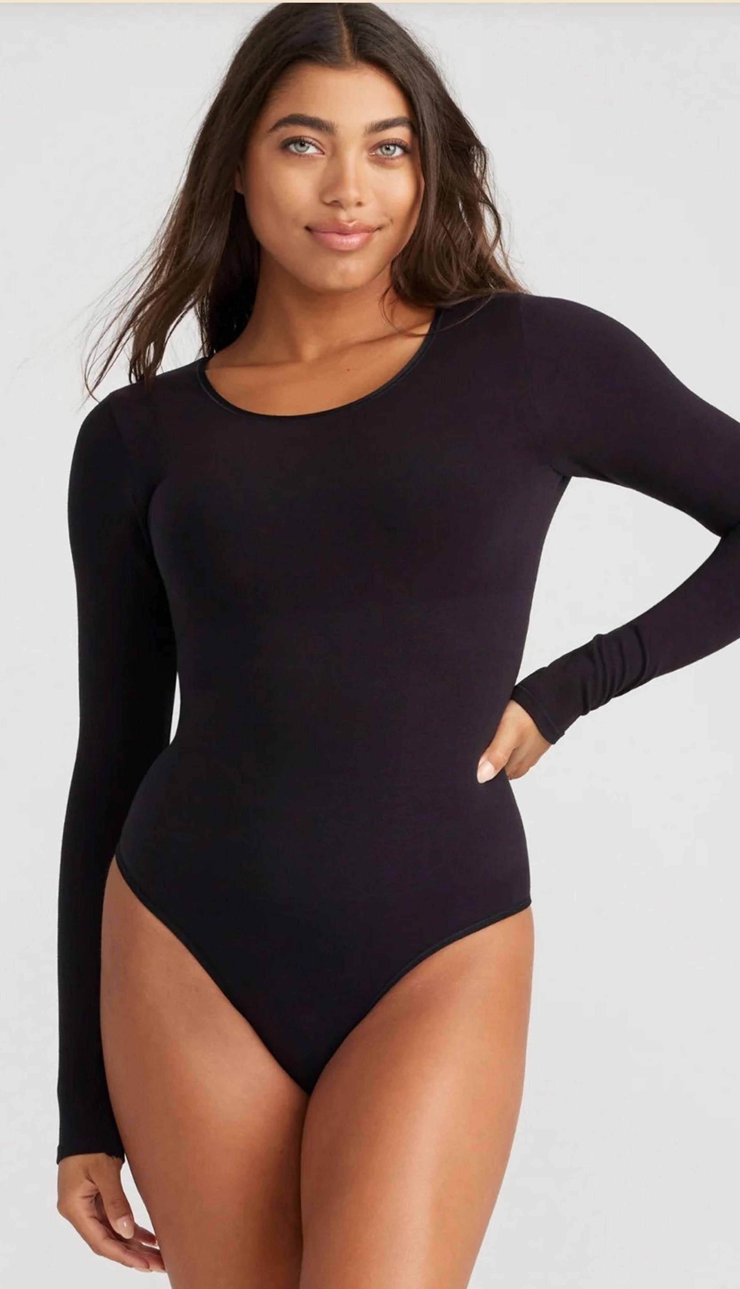 Yummie long sleeve shaping thong bodysuit - outlast® seamless