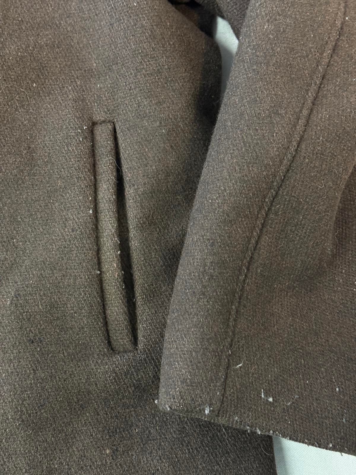 US 740N Pea Jacket MFG by Schott NYC Brown Pea Coat - 38