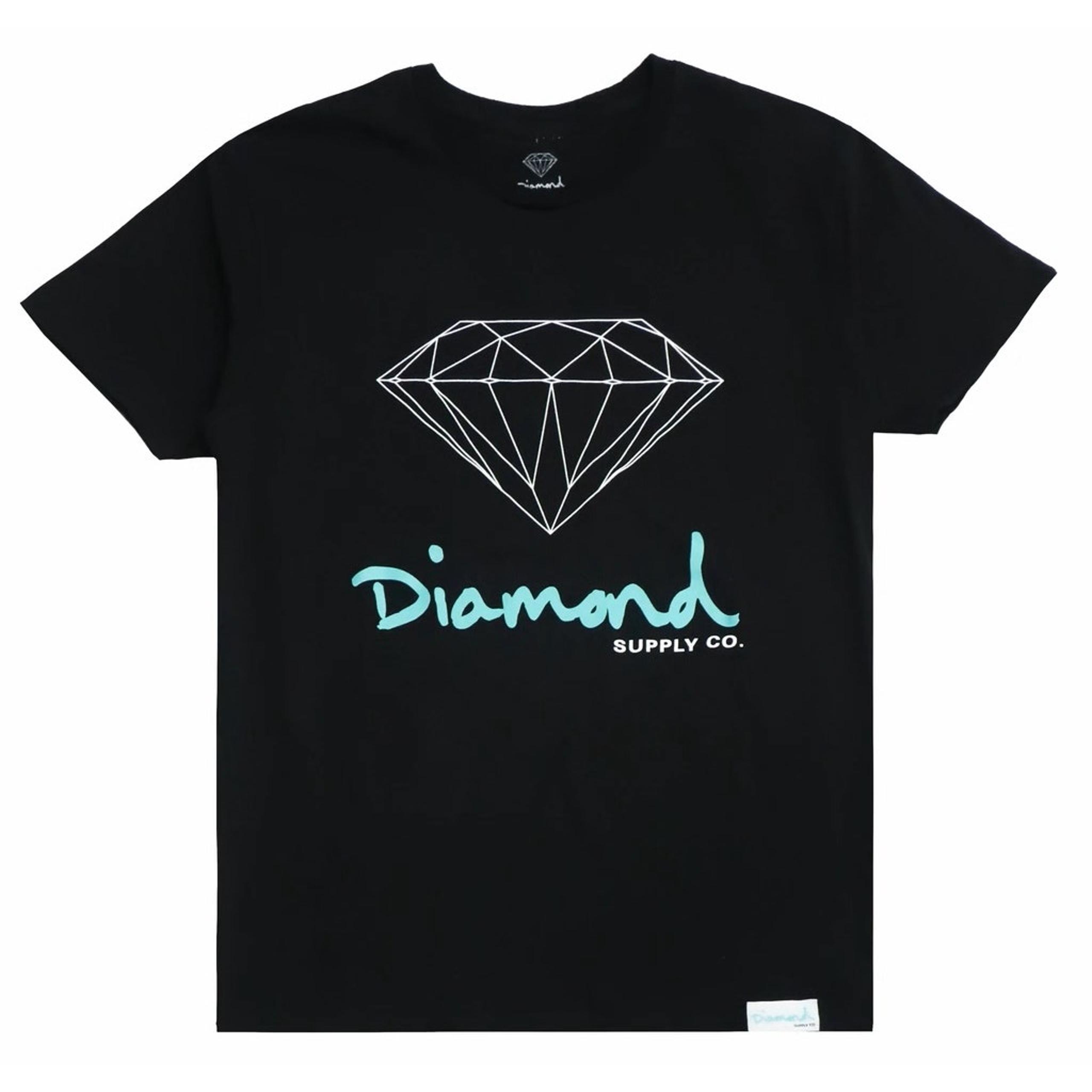 Diamond Supply Co. Men's T-Shirt OG Logo Short Sleeve Tee in Black/Blue