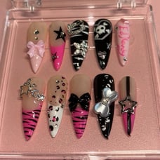 Y2k Mcbling Ed Hardy Handmade Press On Nail set