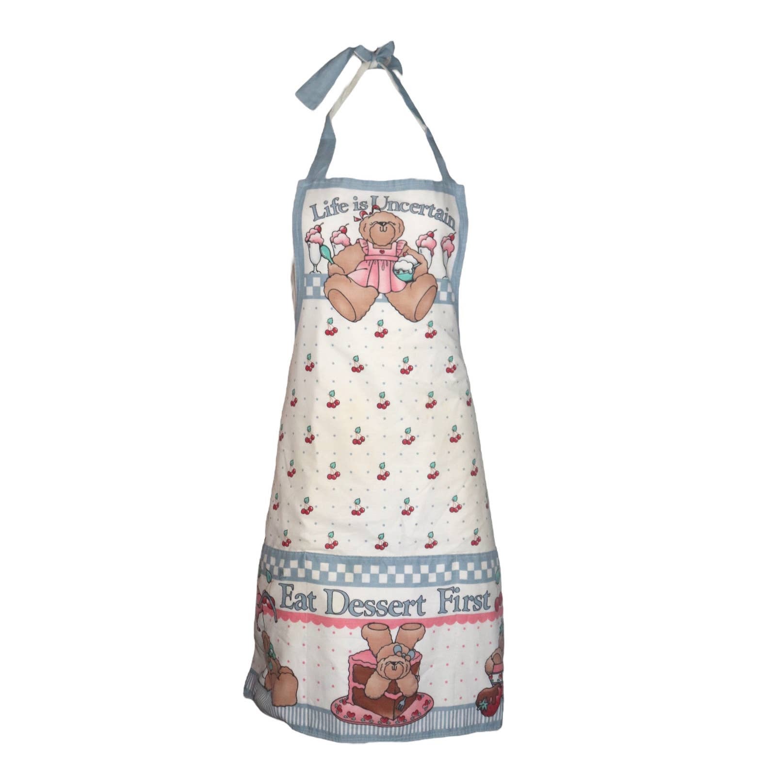 Chef’s Apron Teddy Bear Themed Life is Uncertain Eat Dessert First