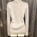 Kinross Cashmere Medium Sweater Cream Top V Neck Pullover Tan Ribbed Long Sleeve