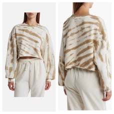 Good American Cropped & Cool French Terry Tie Dye Sweatshirt Medium Crop Lounge