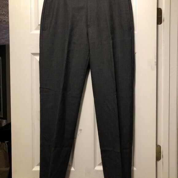 Ralph Lauren men's charcoal 100%wool flat front dress pants size: 32/30