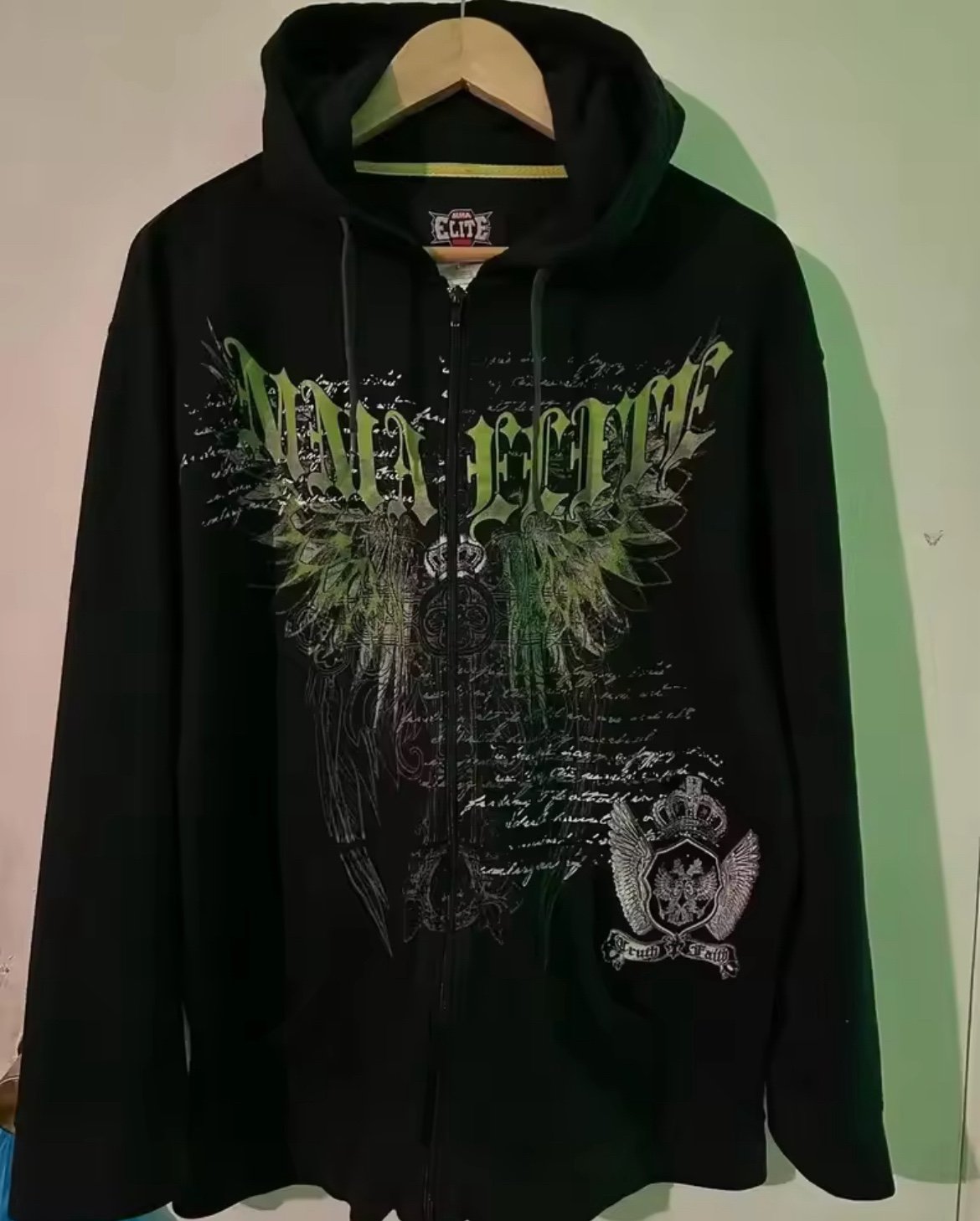 Hoodie Green and Black Y2K Hoodie