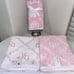 4-PIECE NWT LAURA ASHLEY PINK AND WHITE COQUETTE BOW DESIGN TOWEL SET