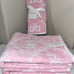 4-PIECE NWT LAURA ASHLEY PINK AND WHITE COQUETTE BOW DESIGN TOWEL SET
