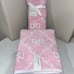4-PIECE NWT LAURA ASHLEY PINK AND WHITE COQUETTE BOW DESIGN TOWEL SET