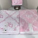 4-PIECE NWT LAURA ASHLEY PINK AND WHITE COQUETTE BOW DESIGN TOWEL SET