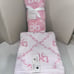 4-PIECE NWT LAURA ASHLEY PINK AND WHITE COQUETTE BOW DESIGN TOWEL SET
