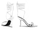 Black Suede Studio Leandra Heels Sz 39EU /US9 White Leather