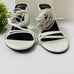Black Suede Studio Leandra Heels Sz 39EU /US9 White Leather