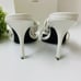 Black Suede Studio Leandra Heels Sz 39EU /US9 White Leather