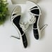 Black Suede Studio Leandra Heels Sz 39EU /US9 White Leather