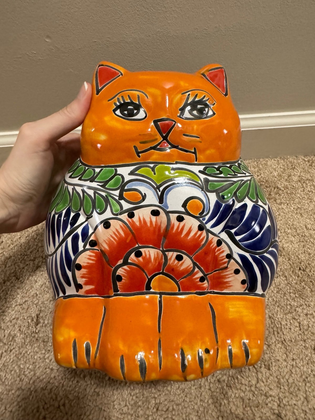 Talavera cat planter