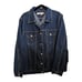 Tommy Hilfiger Vintage 90s Spell Out Bling Flag Patch Jean Jacket Size 2X EUC