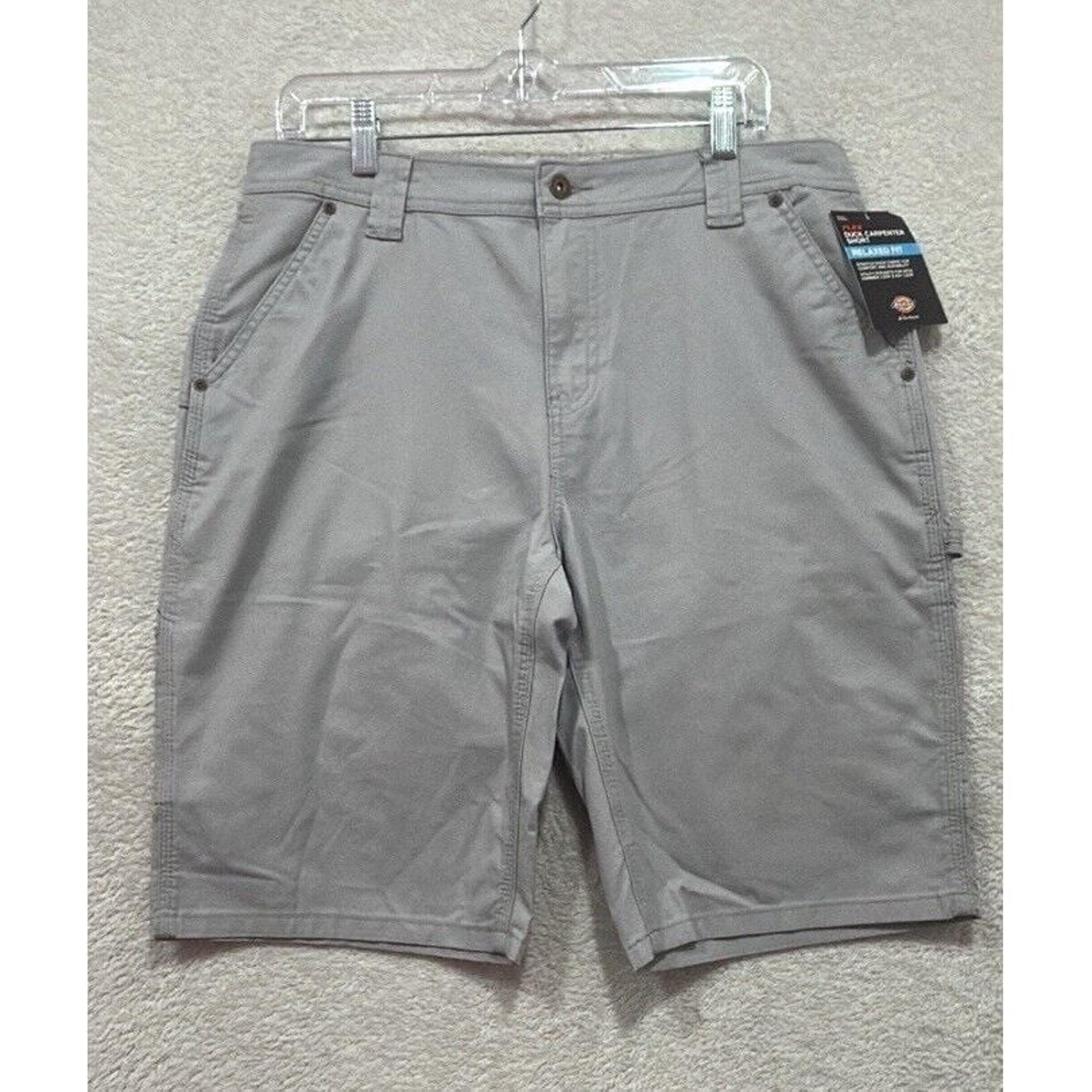 Dickies Women's Flex Duck Carpenter Relaxed Fit Shorts, Gray  Canvas Size 12