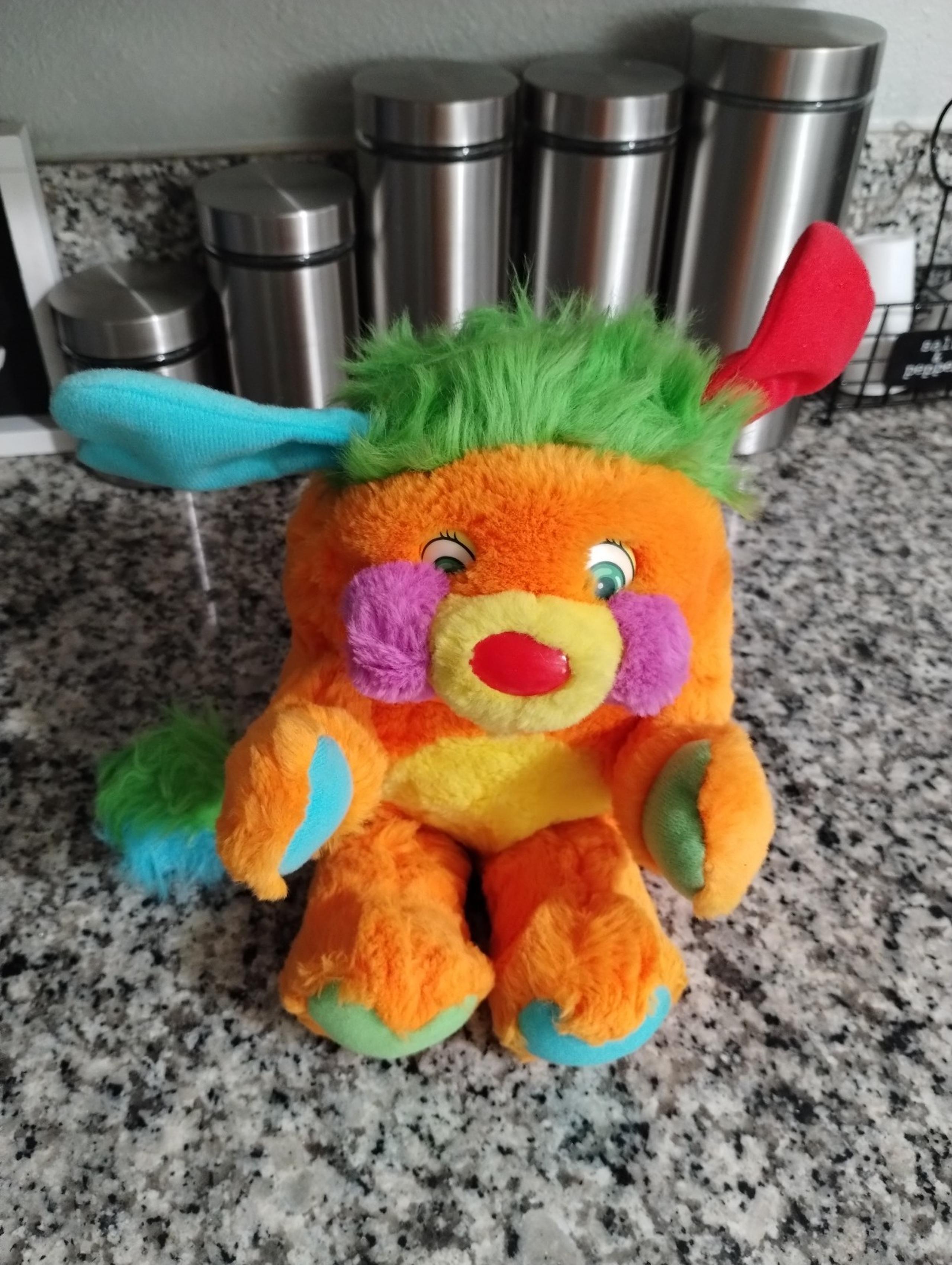 Vintage 80's Mattel Popples Puzzle Popple 1980's Orange Plush Stuffed Animal