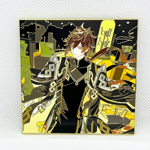 Genshin Impact Zhongli Enamel Pin Sanxingdui Gold Plate Hard Enamel Pin