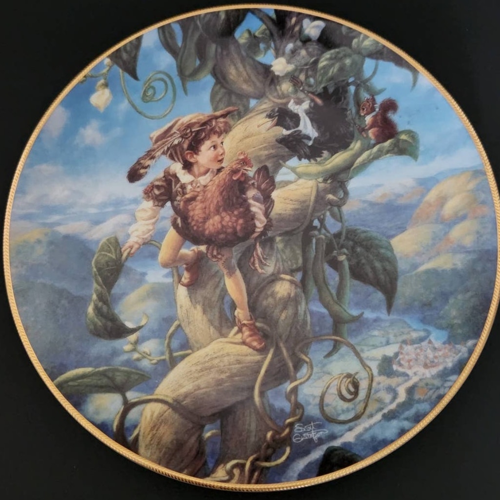 Jack and the Beanstalk Decorative Collector Plate Ceramic Bradex 1992 Fairy Tale